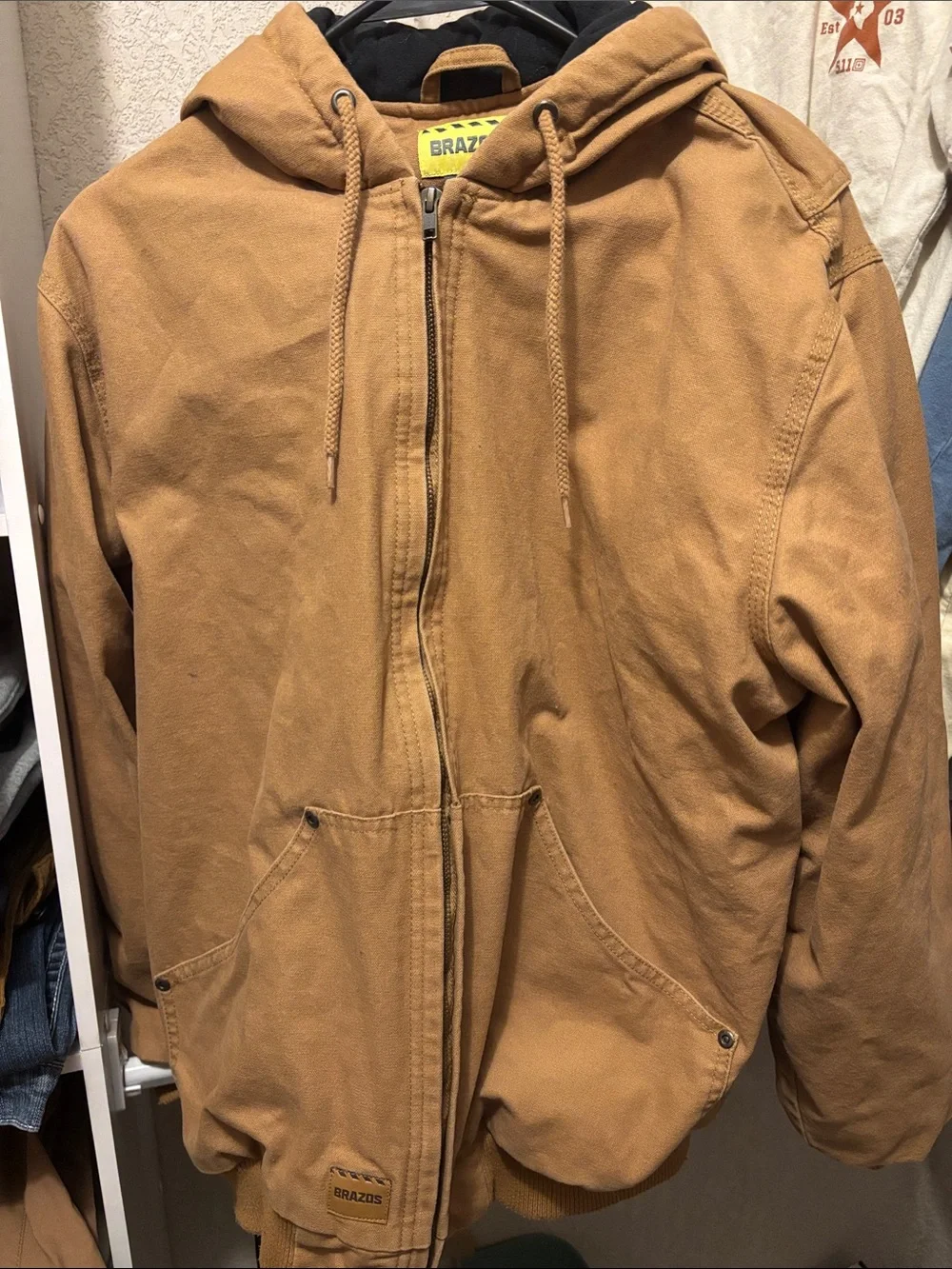 Brazos Heavy-Duty Hooded Work Jacket - Caramel Brown
